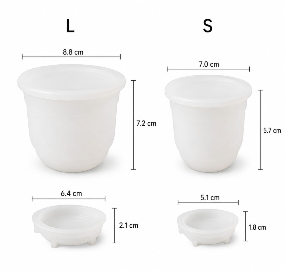 Classic Keepsake Jar Silicone Mould Dimensions Silicone Mould : Classic Keepsake Jar Silicone Mould (Small & Large) (CJSM)