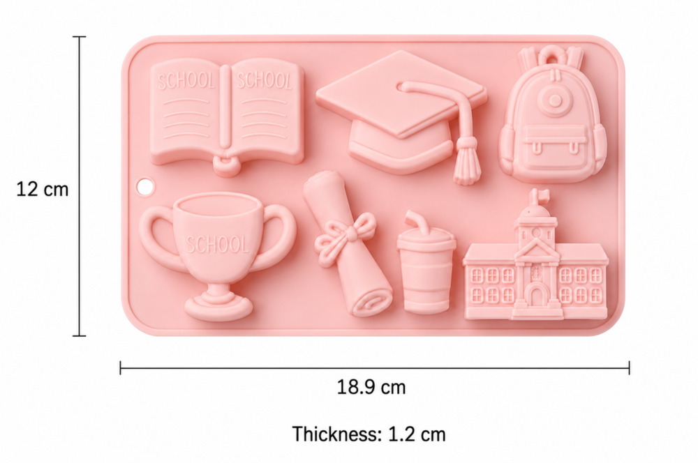 Silicone Mould : School Life Silicone Mould (7 Cavity)