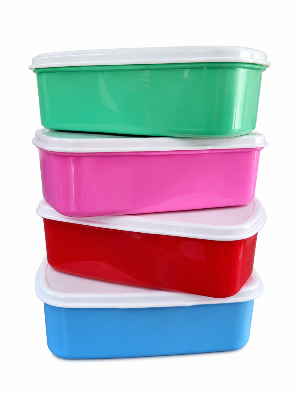 Sublimation Blanks : Rectangular Sublimation Lunch Box (Red, Pink, Green and Blue)