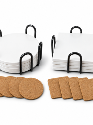 Sublimation Blanks : Round & Square Ceramic Coasters With Metal Holder (TTX)