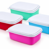 Sublimation Blanks : Rectangular Sublimation Lunch Box (Red, Pink, Green and Blue)