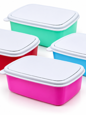 Sublimation Blanks : Rectangular Sublimation Lunch Box (Red, Pink, Green and Blue)