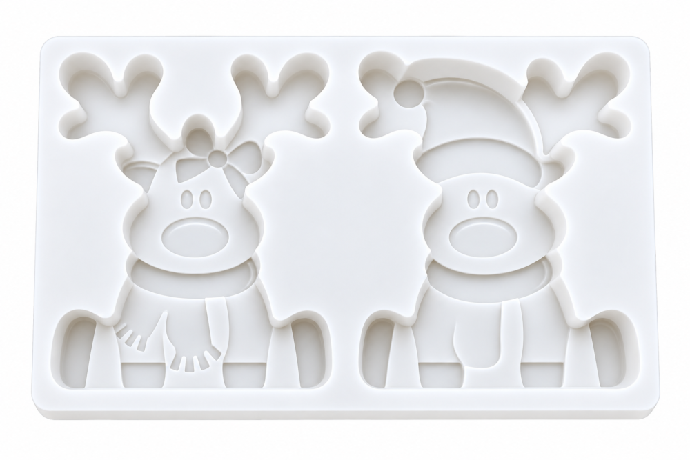 Silicone Mould : Double Christmas Deer Mould [DEER1]