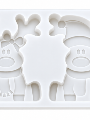 Silicone Mould : Double Christmas Deer Mould [DEER1]