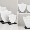 Laser Sublimation Blanks : 3mm S/S Super Glossy Sublimation MDF Double-Scalloped Shield Award (Small, Medium & Large)