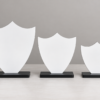 Laser Sublimation Blanks : 3mm S/S Super Glossy Sublimation MDF Double-Scalloped Shield Award (Small, Medium & Large)