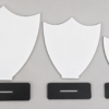 Laser Sublimation Blanks : 3mm S/S Super Glossy Sublimation MDF Double-Scalloped Shield Award (Small, Medium & Large)
