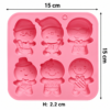 Silicone Mould : 6 Cavity, 1 Piece Gingerbread Men Silicone Mould, Random Colour [GIN1]