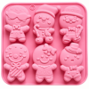 Silicone Mould : 6 Cavity, 1 Piece Gingerbread Men Silicone Mould, Random Colour [GIN1]