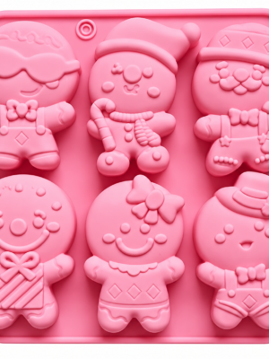 Silicone Mould : 6 Cavity, 1 Piece Gingerbread Men Silicone Mould, Random Colour [GIN1]