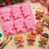 Silicone Mould : 6 Cavity, 1 Piece Gingerbread Men Silicone Mould, Random Colour [GIN1]