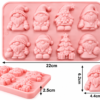 Silicone Mould : 8 Cavity, 1 Piece Gnome Silicone Mould, Random Colour [Gno3]