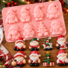 Silicone Mould : 8 Cavity, 1 Piece Gnome Silicone Mould, Random Colour [Gno3]