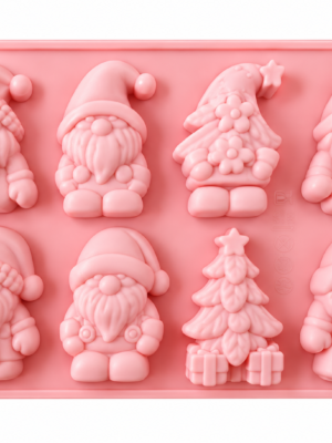 Silicone Mould : 8 Cavity, 1 Piece Gnome Silicone Mould, Random Colour [Gno3]