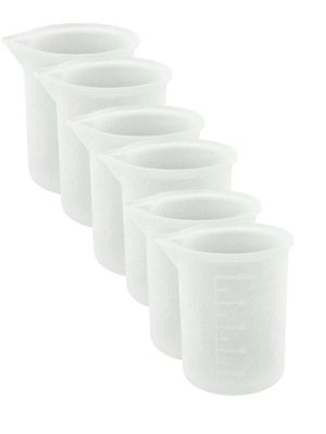 Resin Supplies : 100ml Silicone Measuring Cup - Set of 6