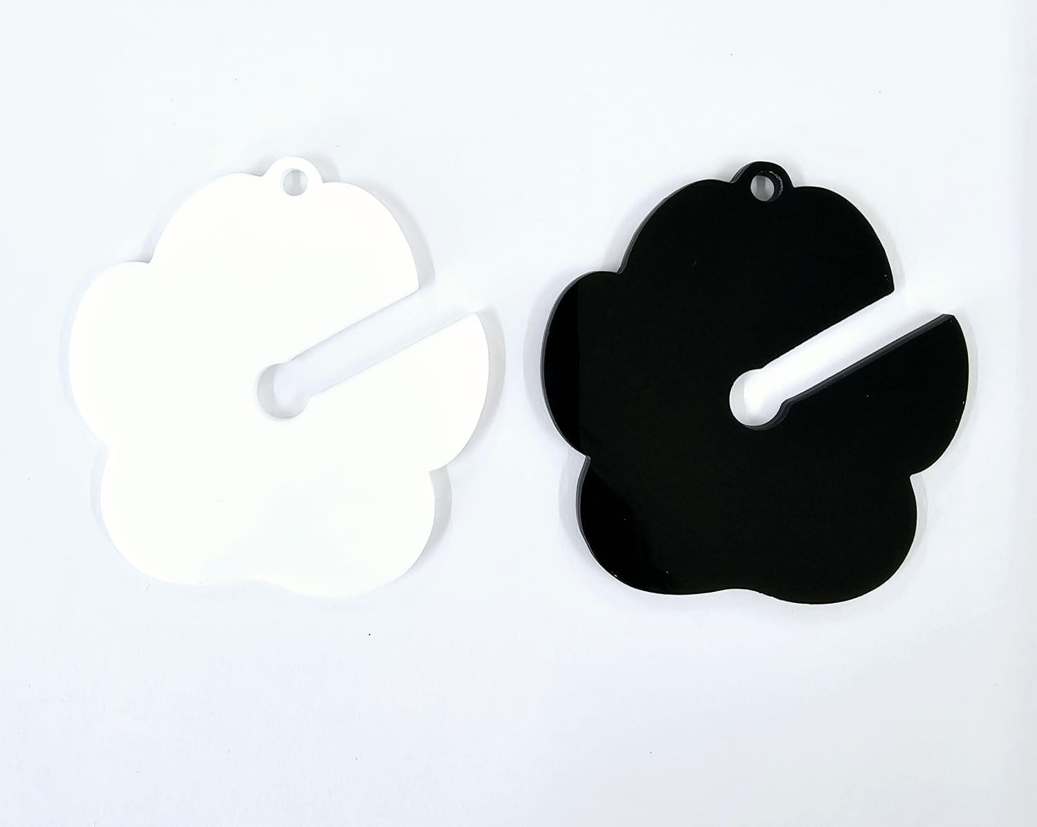 Acrylic Shapes : BLACK or WHITE Poop Loop Keychain - SA Sublimation Blanks