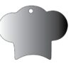 Laser Sublimation Blanks : Glossy 3mm Single or Double Sided Sublimation MDF CHEF HAT Keychain + 30mm Split Keyring