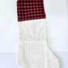 Christmas Blanks : Black/Red Checked Top Plaid Canvas Christmas Stocking