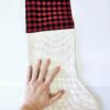 Christmas Blanks : Black/Red Checked Top Plaid Canvas Christmas Stocking