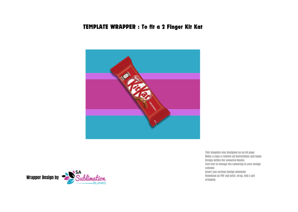 Design Corner : Template for 2 Finger Kit Kat (for Canva or PDF Download)