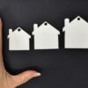 Laser Sublimation Blanks : Glossy MDF 3mm Single or Double Sided Sublimation House Keychain with split keyring & clip (S, M, L)
