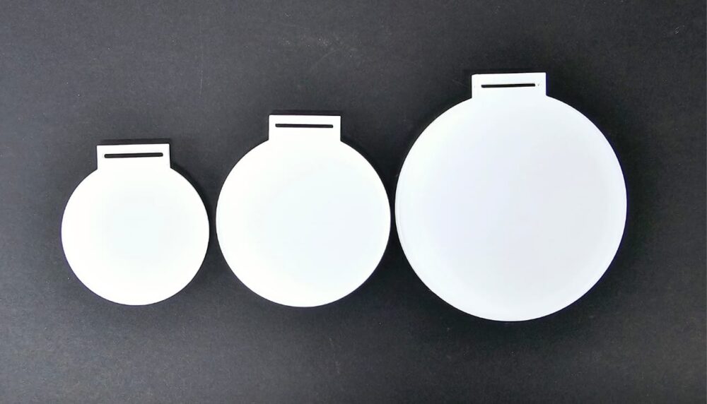 Medals Laser Sublimation Blanks  : 3mm or 4mm Subli-Acrylic Sports Medals with Sublimation Ribbon (S, M, L)