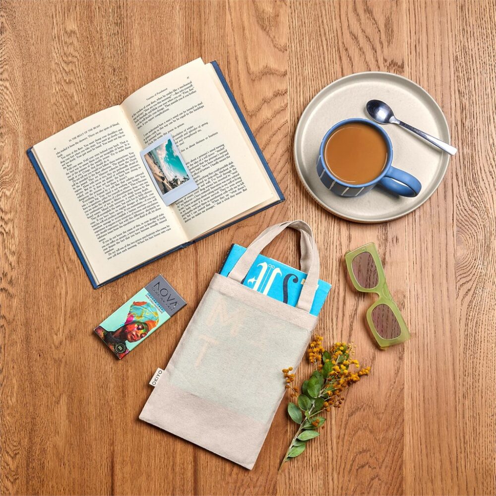 Okiyo Kouri Mini Cotton Gift Bag with bag Blank Sublimation Blanks : Okiyo Chinsai Natural Mini Jute & Cotton Gift Bag (AMD)(BG-OK-475)