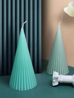 StripedConePillarCandlePlasticMould2 Plastic Mould:  Striped Coned Pillar Candle Plastic Mould (SCP)