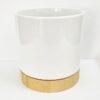 Sublimation Blanks : White Flower Pot With Wooden Base (ZZ)