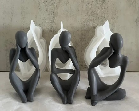 Silicone Mould : 3 Piece Abstract Figurine Silicone Mould (CODE TUM_3AFSM)