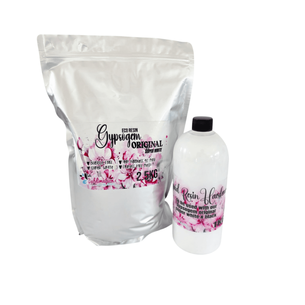 Gypsum Eco Resin : Combo Deal, 2.5kg Gypsogem Eco Resin Original Super White Powder +1l Hardener (3.5kg)