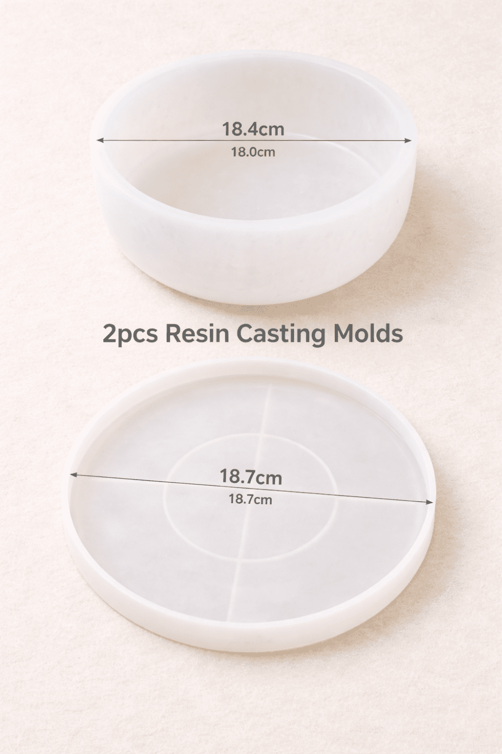 Silicone Mould : 2 Piece Large Round Bowl + Tray  Silicone Mould (LBT)