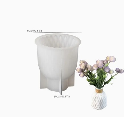 Silicone Mould : 1 piece Bohemian Styled Water ripple vase Silicone Mould (WRV)