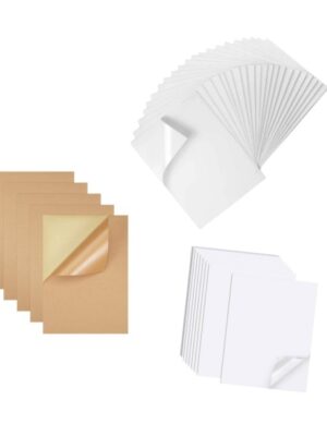 Printables : PET Glossy, Matte White & Kraft Vinyl Sticker Paper (Compatible for Inkjet & Laser)