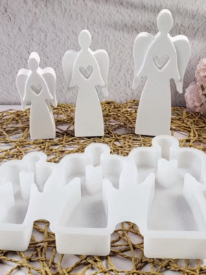 Silicone Mould : Heart Angel Trio Silicone Mould (HrtTrioAng)