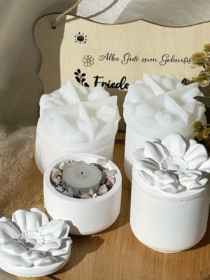 Silicone Mould : Camellia Bloom Flower Jar Silicone Mould (Short & Tall)