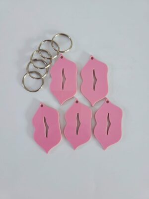 Laser Acrylic Shapes : Pastel Acrylic Range : Lip Shape Keychain, Disc + Keyring (Set of 5)