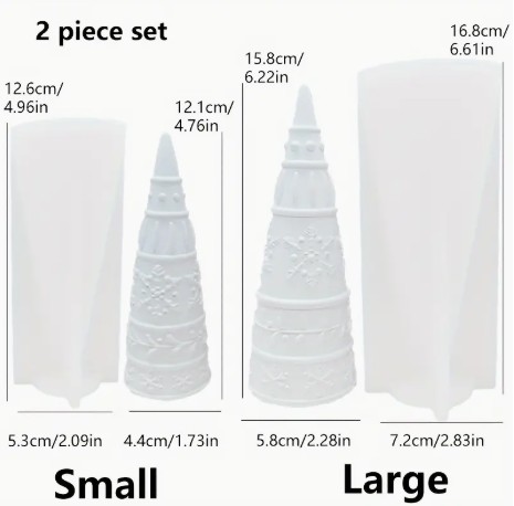 3D 2Piece Christmas Tree (3D_2Pc_CT) 4 Silicone Mould : 3D 2Piece Christmas Tree (3D_2Pc_CT)