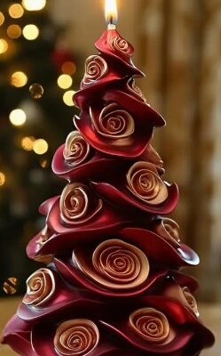 Silicone Mould : 3D Christmas Tree with Roses (3DRose)
