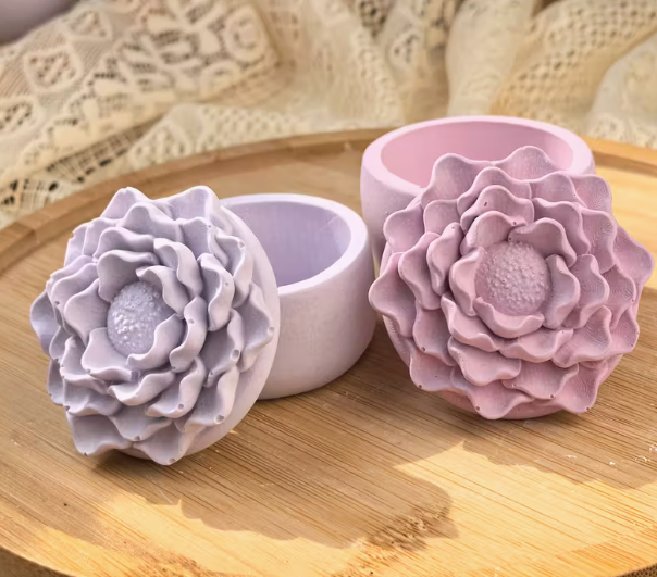 Silicone Mould : Camellia Blossom Bloom Flower Jar Silicone Mould (CBBJ)