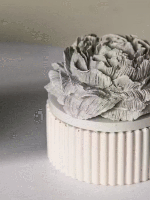 Silicone Mould : 3 Piece Striped Candle Jar + Peony Flower Silicone Mould Set (PFS)