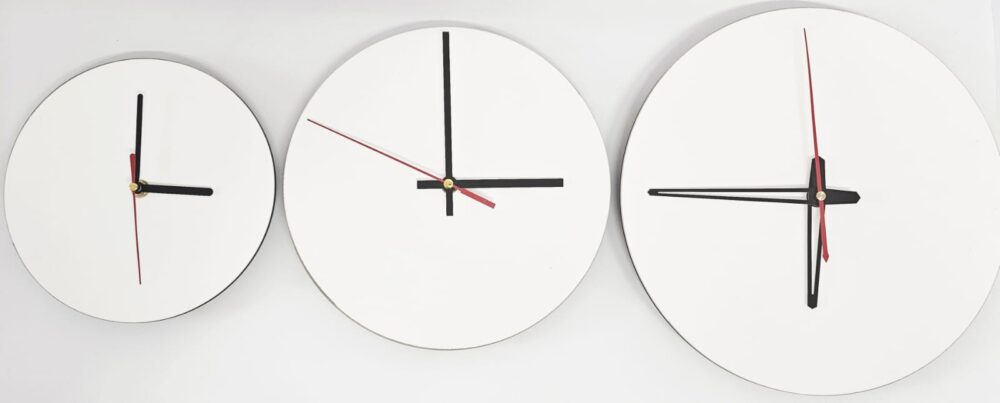 Sublimation Blanks : 3mm Circle Super Gloss Sublimation MDF Clocks (20, 25 & 30cm)