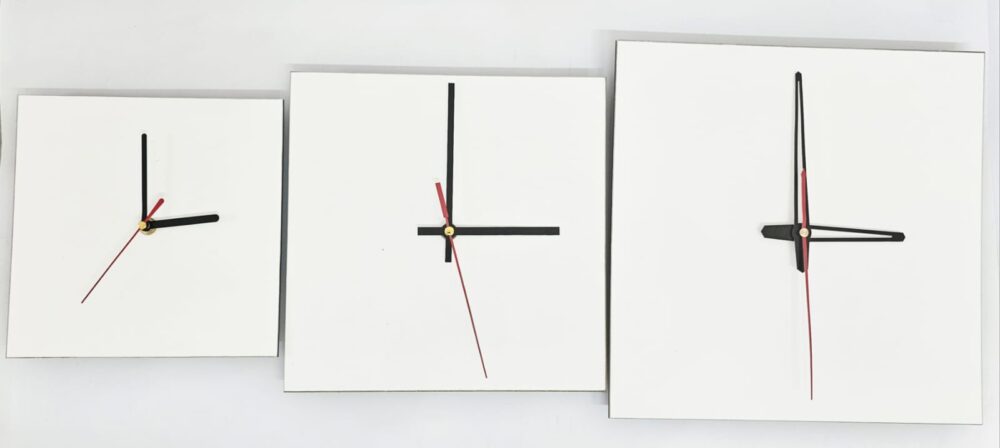 Sublimation Blanks : 3mm Square Super Gloss Sublimation MDF Clocks (20, 25 & 30cm)