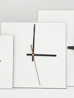 Sublimation Blanks : 3mm Square Super Gloss Sublimation MDF Clocks (20, 25 & 30cm)
