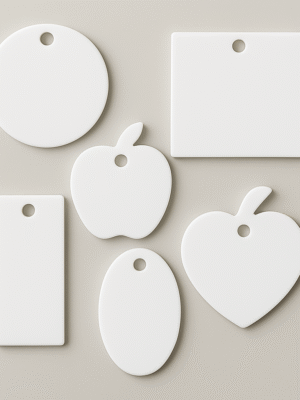 Laser Sublimation Blanks : 2mm White Subli-Lux Medals with Sublimation Ribbon (S, M, L)