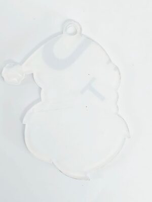 Subli;Clear Acrylic Santa Head Laser Sublimation Blanks : Subli-Acyrlic (with white coating) Christmas Hanging Ornaments : Father Christmas (3 or 4mm)