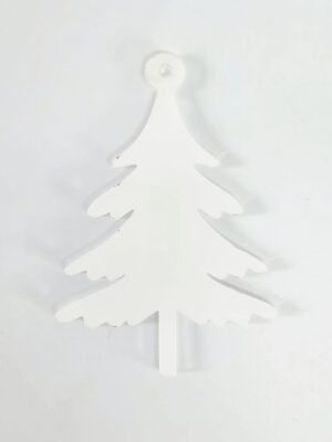Subli;Clear Acrylic Tree Style 1 Laser Sublimation Blanks : Subli-Acyrlic (with white coating) Christmas Hanging Ornaments : Fur Tree Style 1 (3 or 4mm)