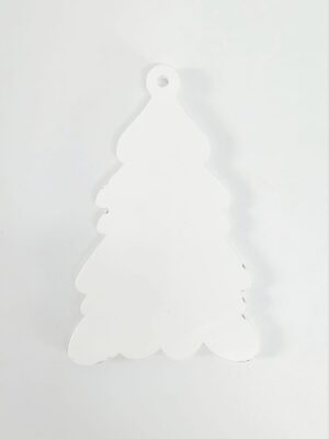 Subli;Clear Acrylic Tree Style 2 Laser Sublimation Blanks : Subli-Acyrlic (with white coating) Christmas Ornament : Tree Style 2 (3mm or 4mm)