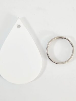 Laser Sublimation Blanks : 2mm White Subli-Lux Raindrop Keychain