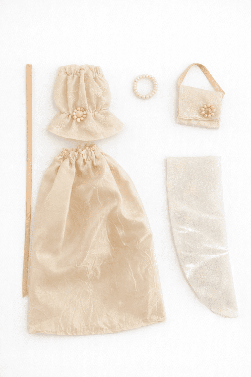 EVN_NB_5 Goosey's Homemade Doll Fashion : Evening Cream Luxe Glam Set (EVN_5) (Locally crafted. Community‑supporting)